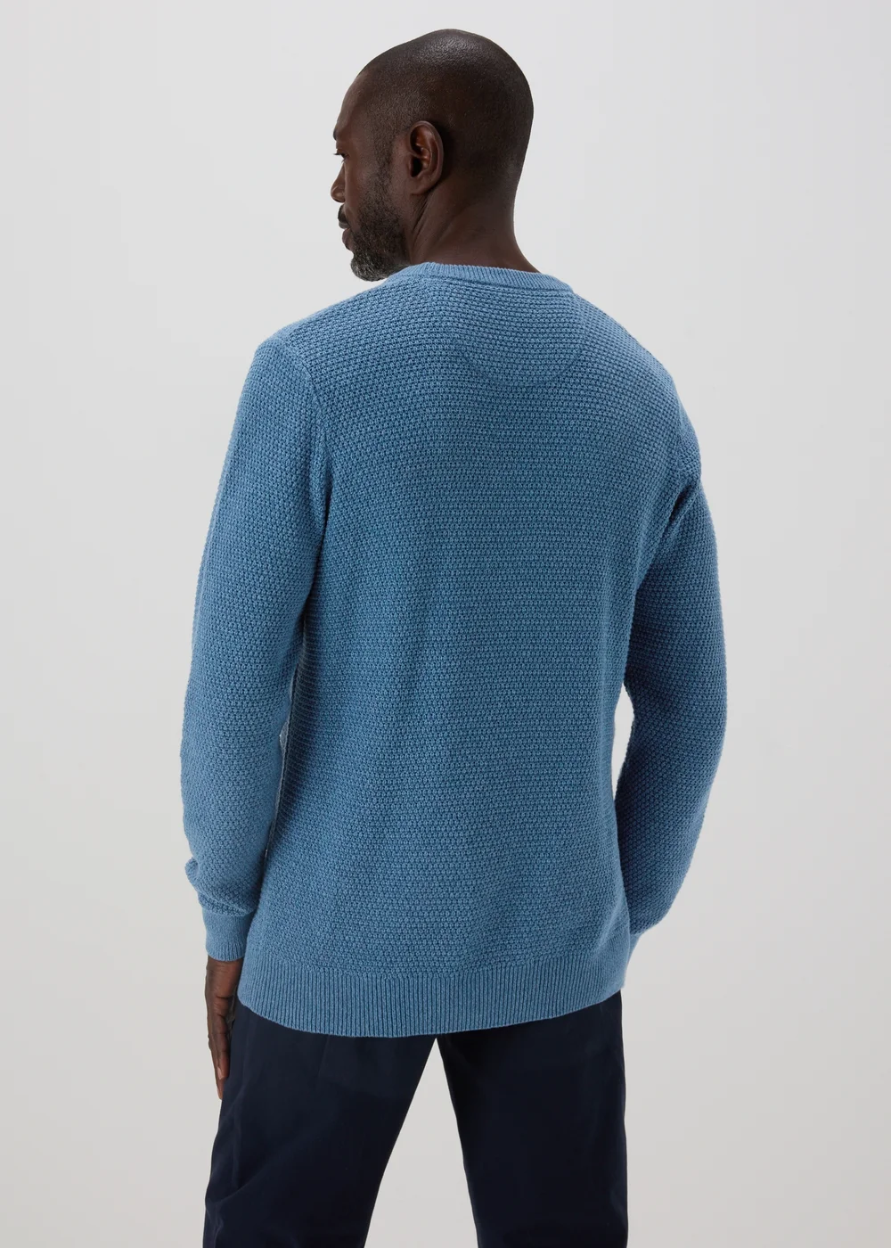 Lincoln Blue Crew Neck Knit Jumper - S Image 2