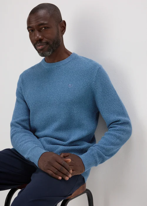 Lincoln Blue Crew Neck Knit Jumper - S Image 1