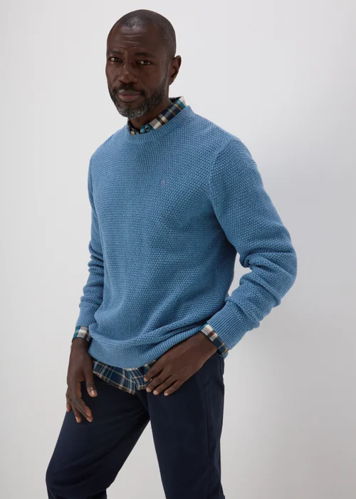Lincoln Blue Crew Neck Knit Jumper - S Image 4