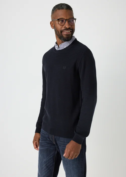 Lincoln Navy Knit Mock Jumper - S Image 1