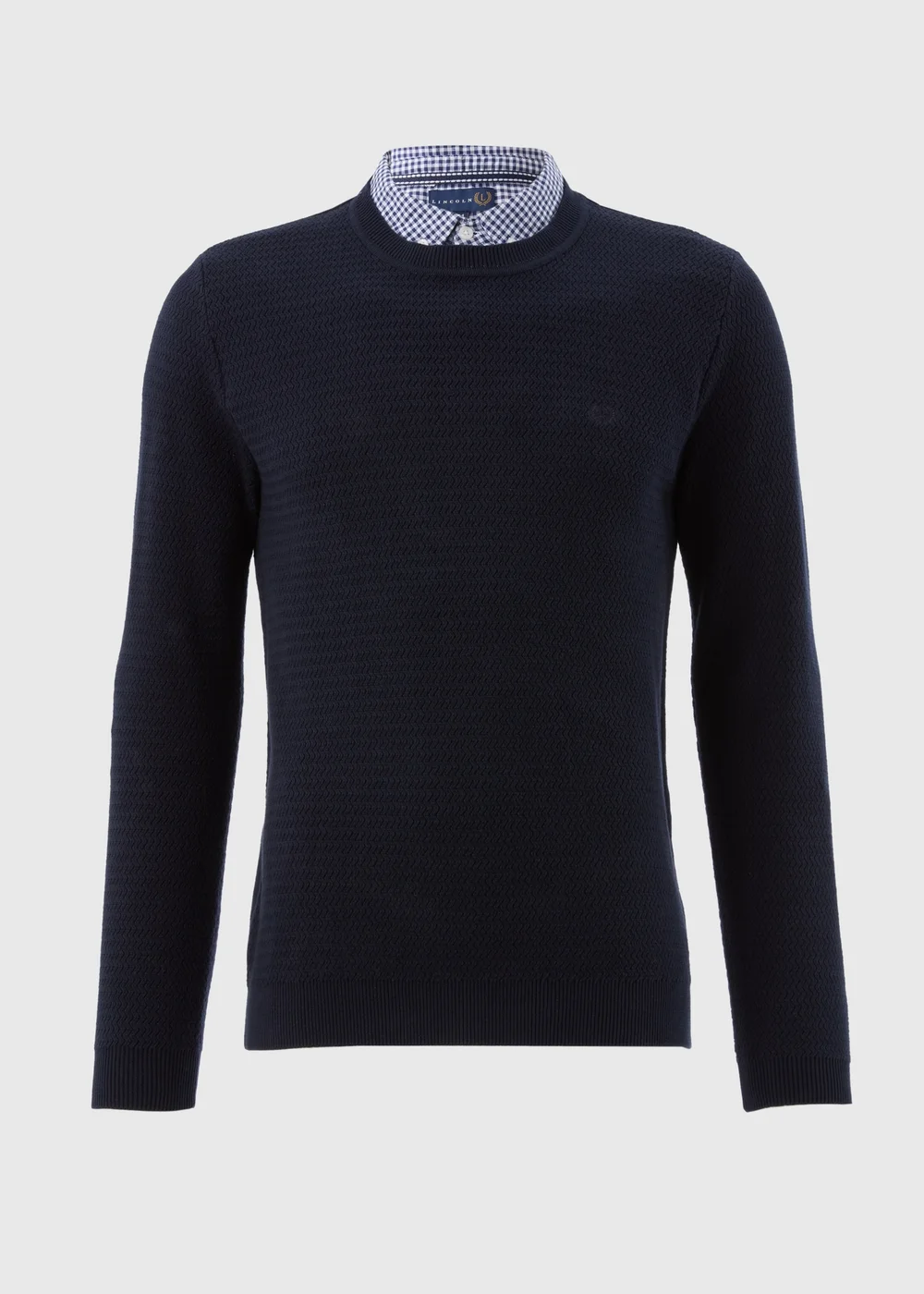 Lincoln Navy Knit Mock Jumper - S Image 4