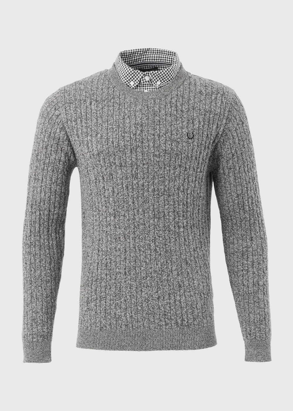 Lincoln Grey Cable Knit Jumper - S Image 5
