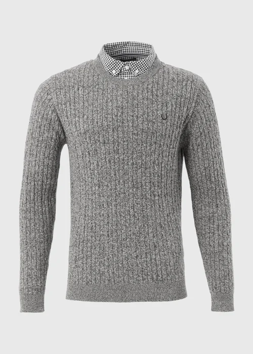 Lincoln Grey Cable Knit Jumper - S Image 5