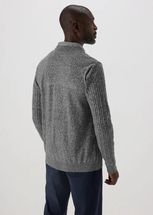 Lincoln Grey Cable Knit Jumper - S Image 2