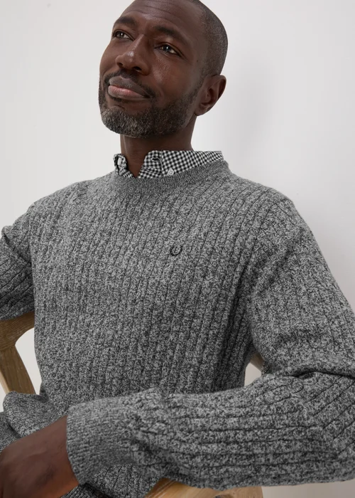 Lincoln Grey Cable Knit Jumper - S Image 3