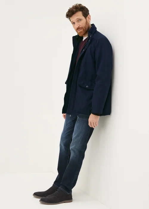 Lincoln Navy Faux Suede Jacket - S Image 2