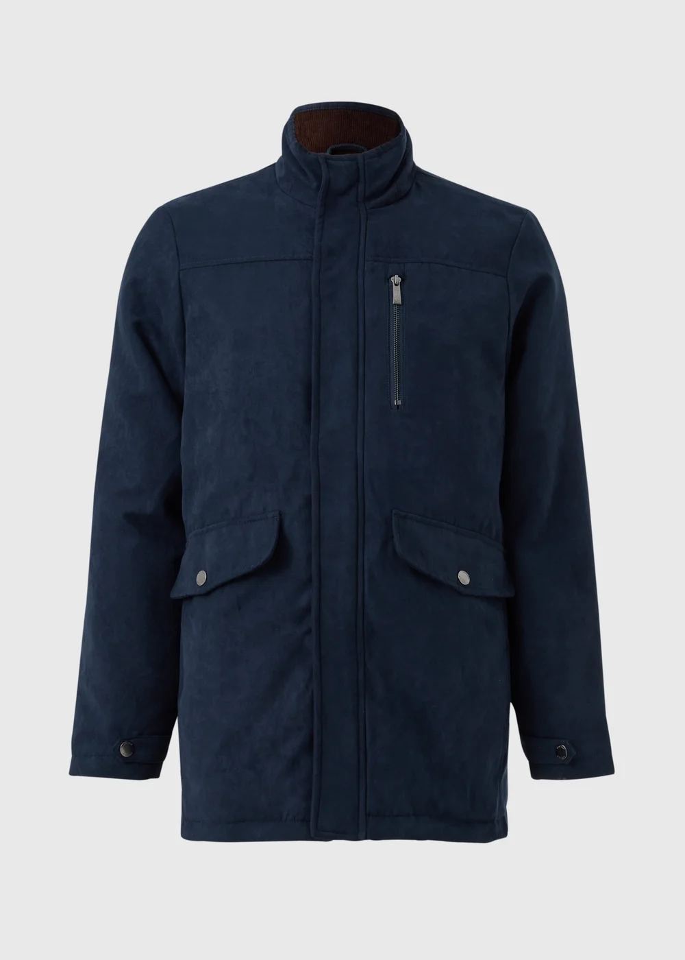 Lincoln Navy Faux Suede Jacket - S Image 3