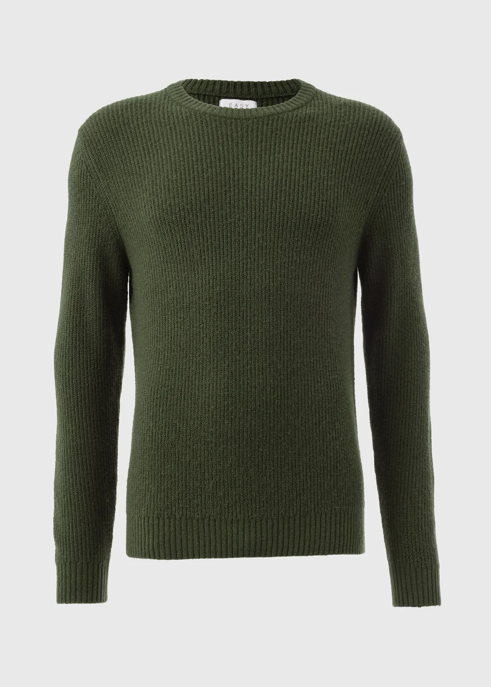Khaki Ribbed Crew Neck Jumper - S Image 4