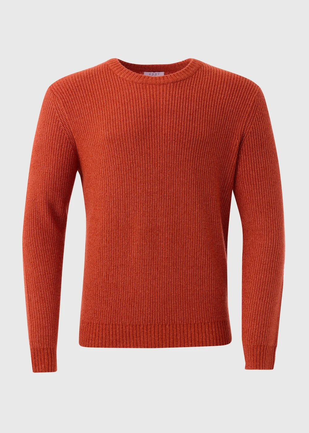 Orange Ribbed Crew Neck Jumper - S Image 1