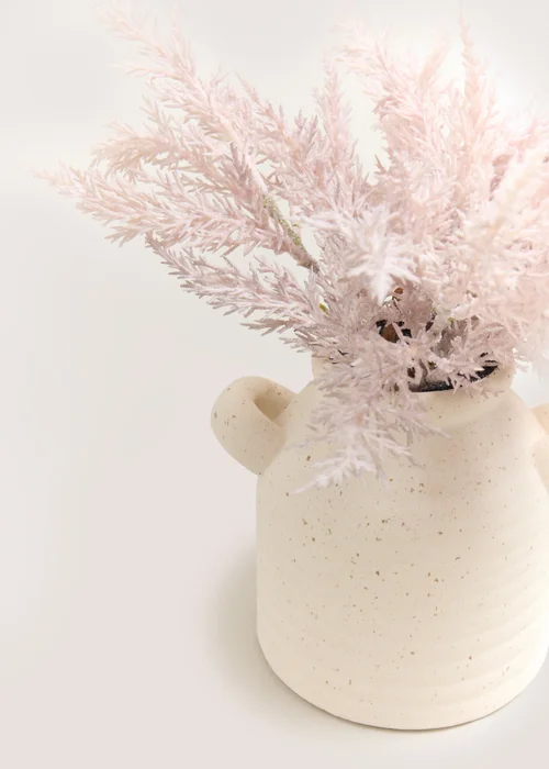 Lilac Faux Dried Arrangement In Double Hand Vase (13.5cm x 13.5cm x 25cm) Image 2
