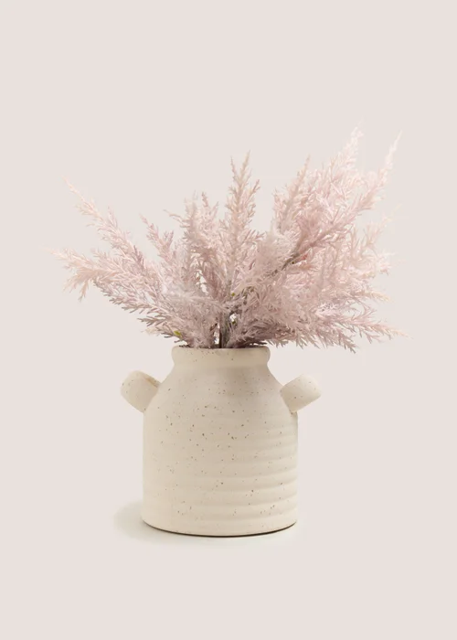 Lilac Faux Dried Arrangement In Double Hand Vase (13.5cm x 13.5cm x 25cm) Image 1