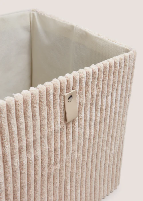 Cream Corduroy Foldable Box Image 2