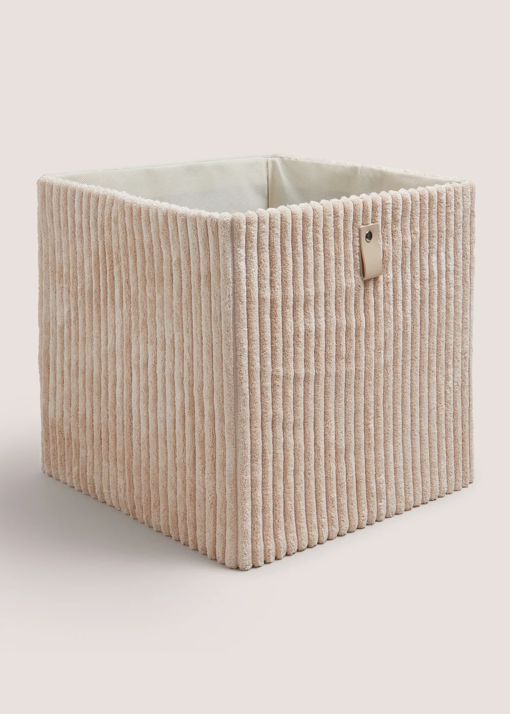 Cream Corduroy Foldable Box Image 1