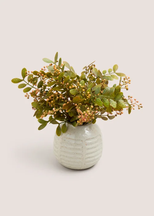 Green Shrub in Cream Vase (20cmx20cmx34cm) Image 1