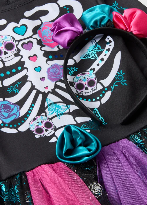 Day Of The Dead Girl Black Costume (1-9yrs) - 1-1.5 Yrs Image 2