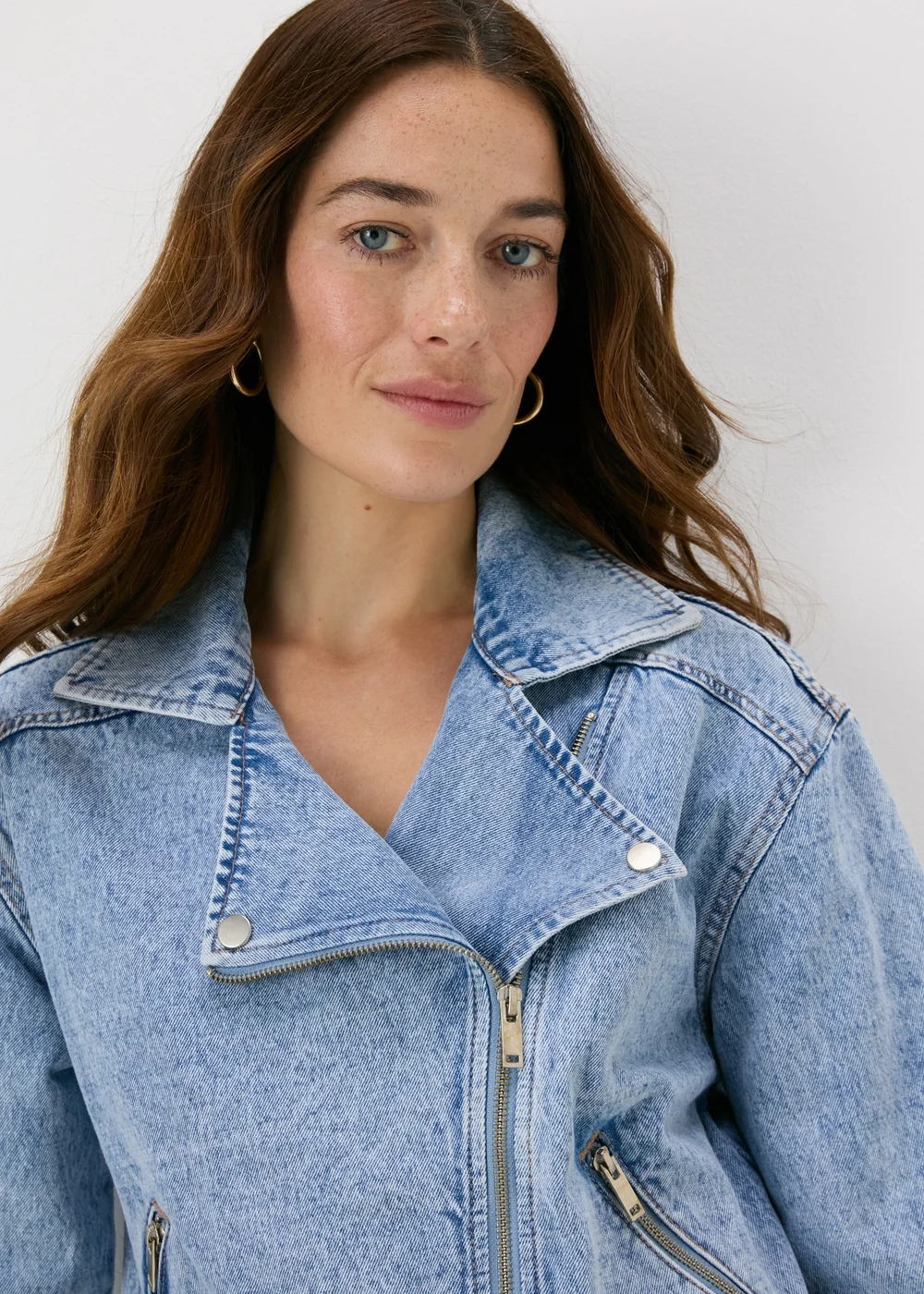Blue Denim Biker Jacket - 8 Image 3