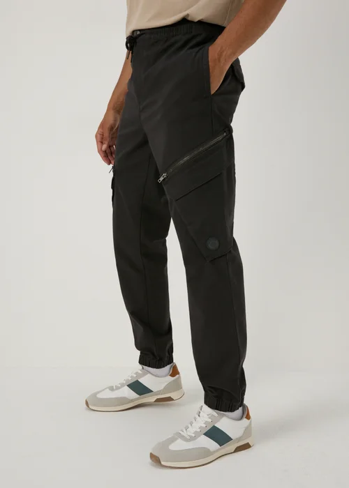 Black Zip Cargo Trousers - Extra small Image 3