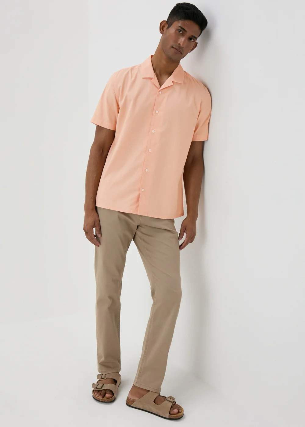 Peach Linen Shirt - S Image 1