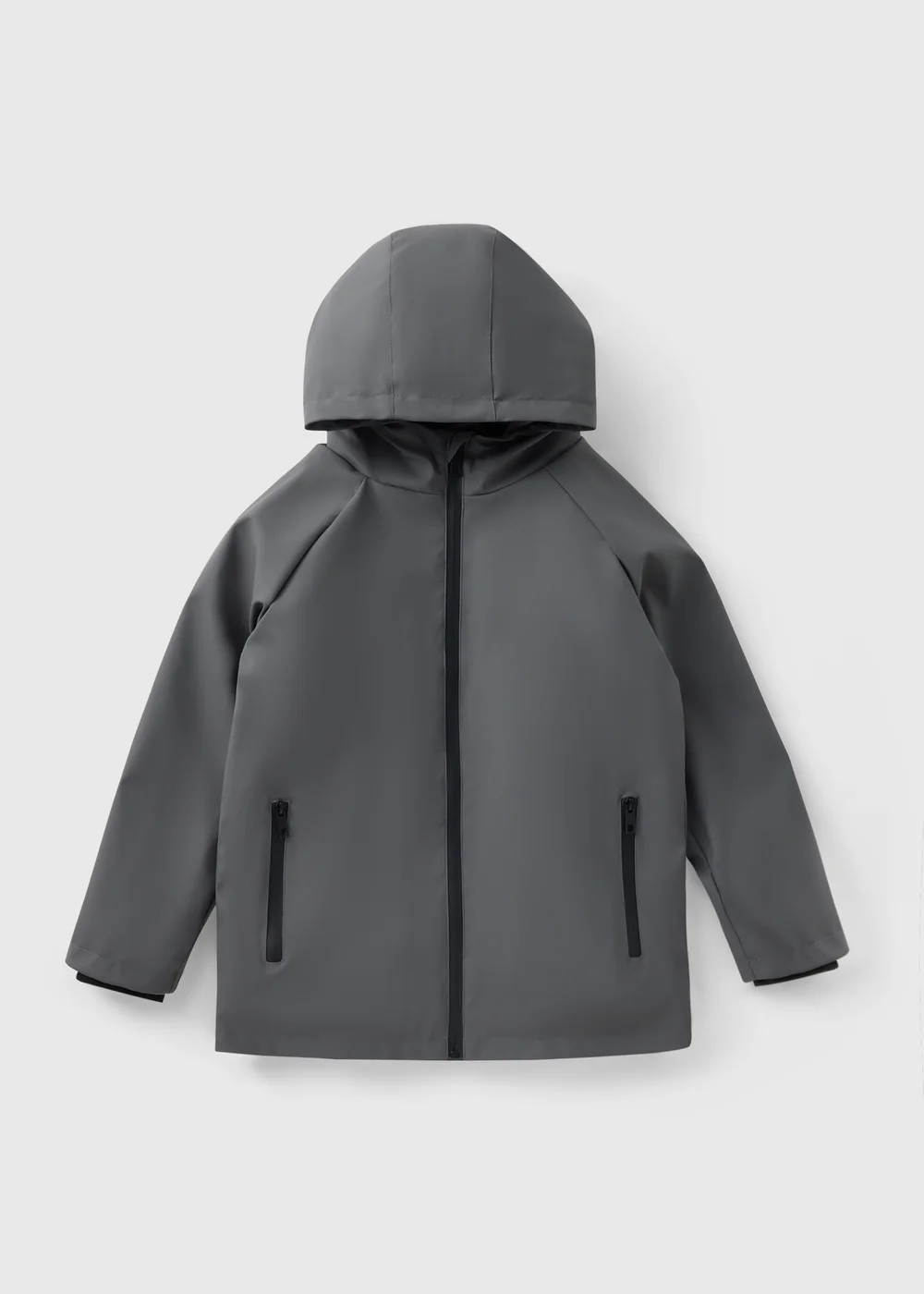 Boys Grey PU Raincoat (7-15yrs) - 7 Yrs Image 1