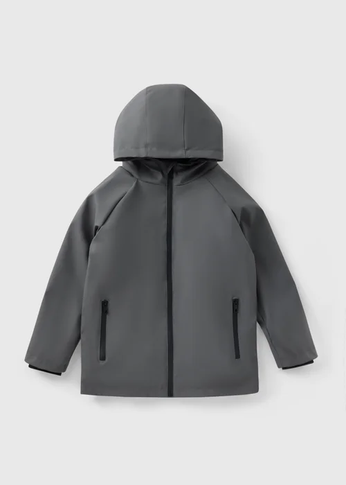 Boys Grey PU Raincoat (7-15yrs) - 7 Yrs Image 1