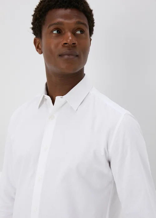 White Roll Up Sleeve Linen Shirt - S Image 3