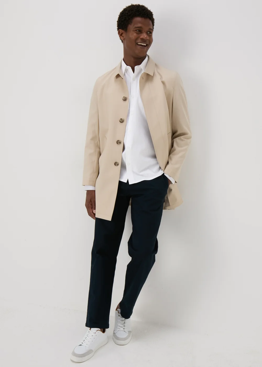White Roll Up Sleeve Linen Shirt - S Image 4