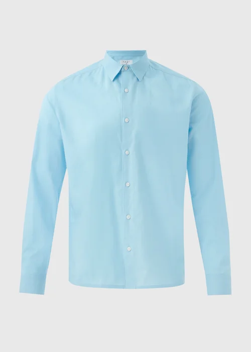 Blue Roll Sleeve Linen Shirt - S Image 5