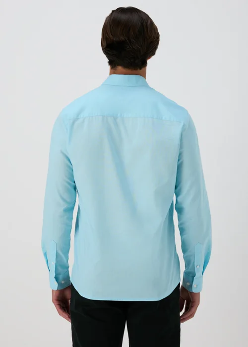 Blue Roll Sleeve Linen Shirt - S Image 2