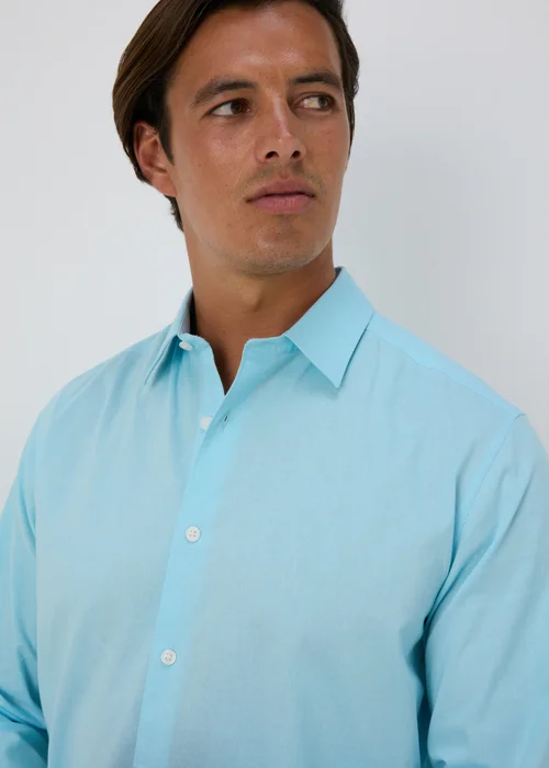 Blue Roll Sleeve Linen Shirt - S Image 3