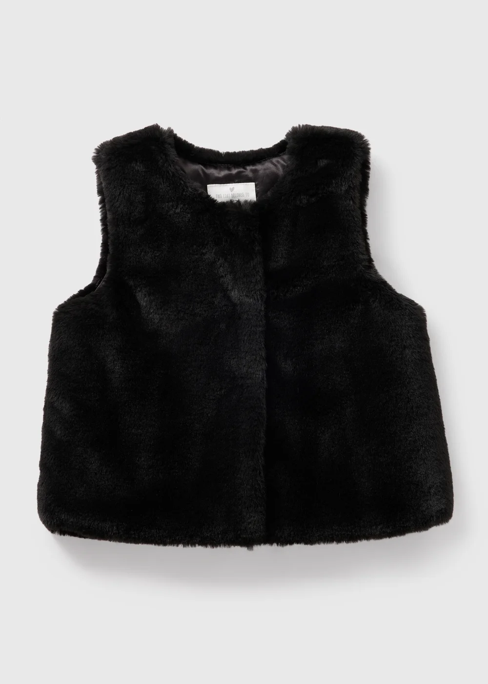 Girls Black Fur Gilet (1-7yrs) - 1-1.5 Yrs Image 1