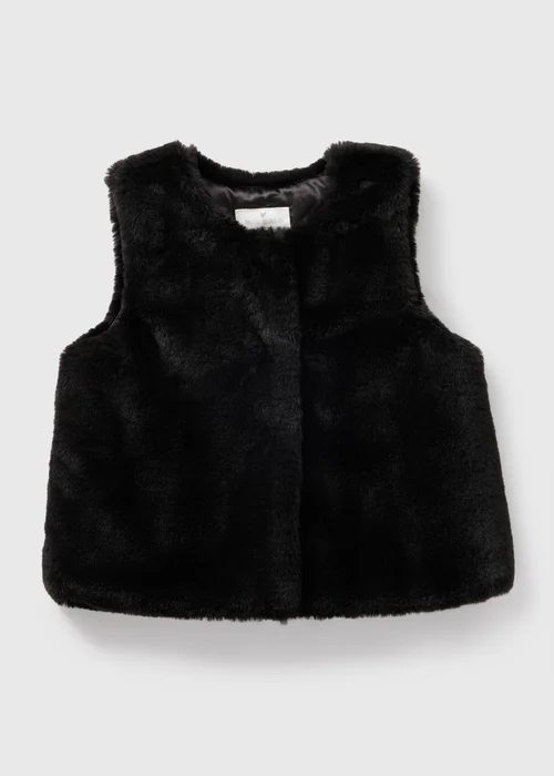 Girls Black Fur Gilet (1-7yrs) - 1-1.5 Yrs Image 1