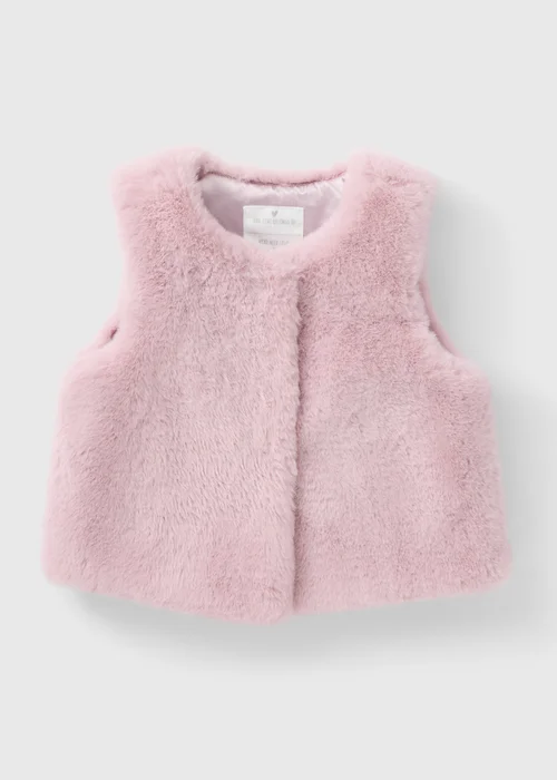 Girls Pink Faux Fur Gilet (1-7yrs) - 1-1.5 Yrs Image 1