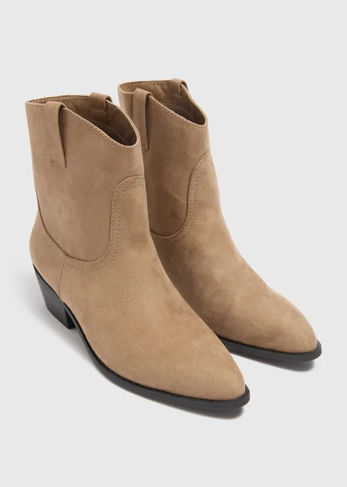 Taupe Western Boots - Size 3 Image 1