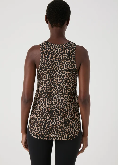 Souluxe Brown Animal Print High Neck Vest Top - S Image 2
