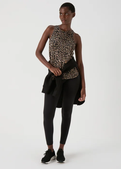 Souluxe Brown Animal Print High Neck Vest Top - S Image 4