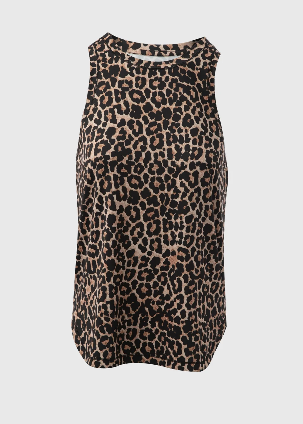 Souluxe Brown Animal Print High Neck Vest Top - S Image 5
