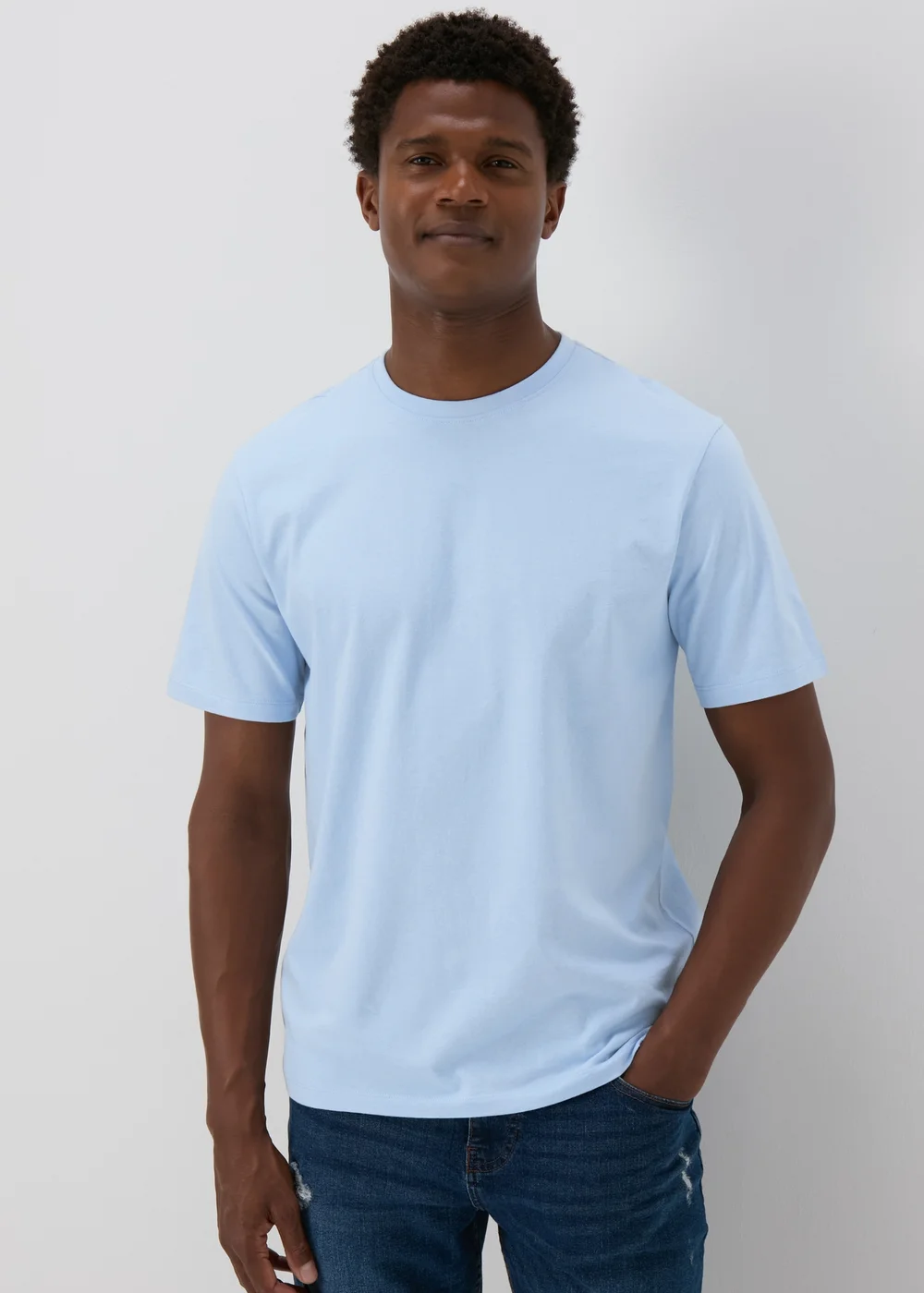Light Blue Essential Crew Neck T-Shirt - XS Image 1