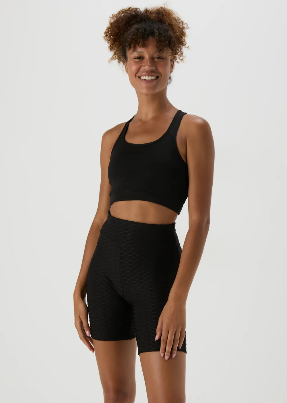 Souluxe Ruched Black Cycling Shorts - 8 Image 1
