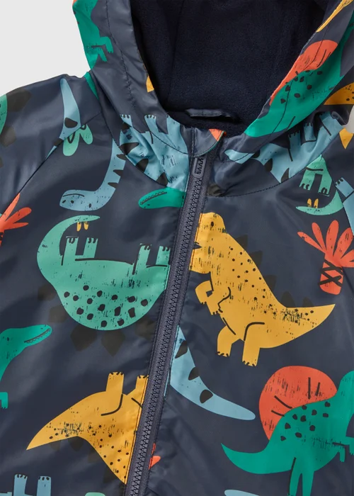 Boys Navy Dino Showerproof Raincoat (1-7yrs) - 1-1.5 Yrs Image 2