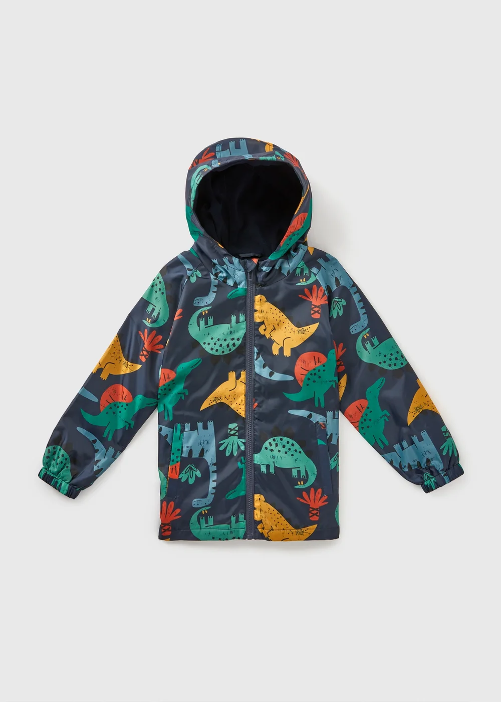 Boys Navy Dino Showerproof Raincoat (1-7yrs) - 1-1.5 Yrs Image 1