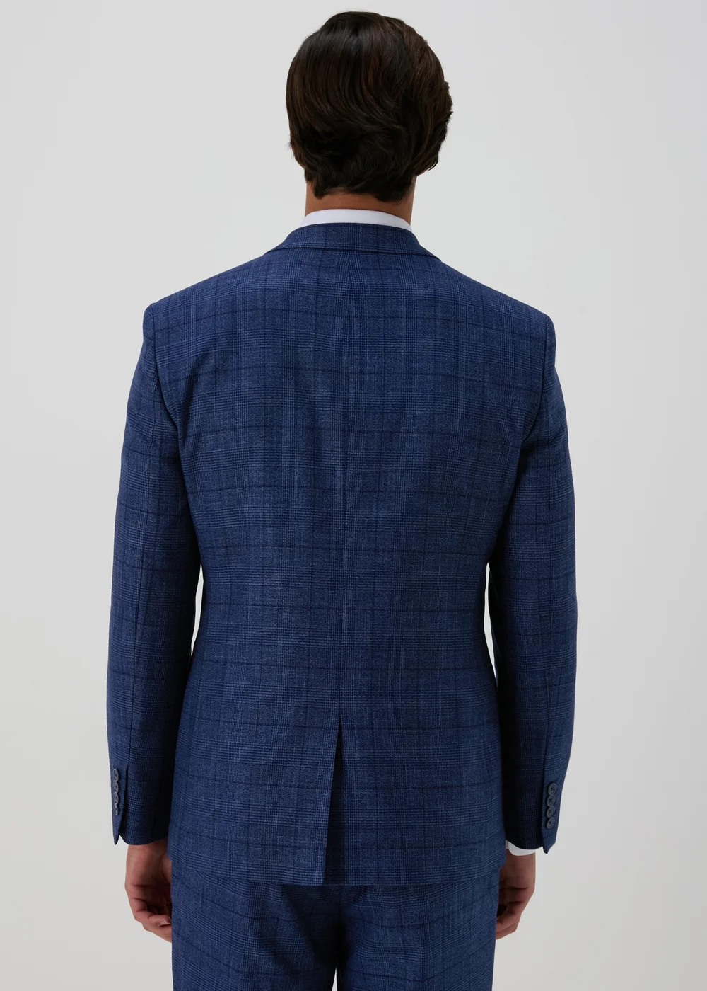 Taylor & Wright Chatsworth Navy Check Tailored Suit Jacket - 36 Chest Long Image 2