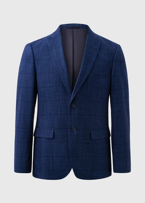 Taylor & Wright Chatsworth Navy Check Tailored Suit Jacket - 36 Chest Long Image 5