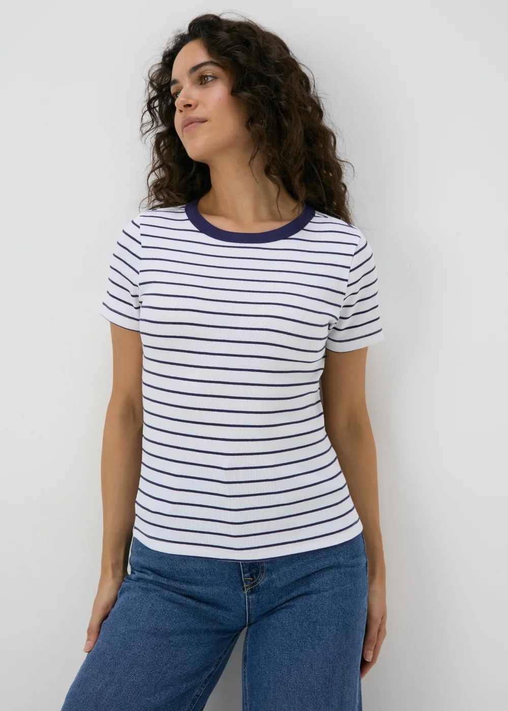 Navy Stripe Ribbed T-Shirt - 8 Image 3
