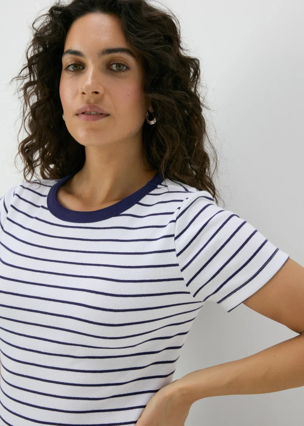 Navy Stripe Ribbed T-Shirt - 8 Image 1