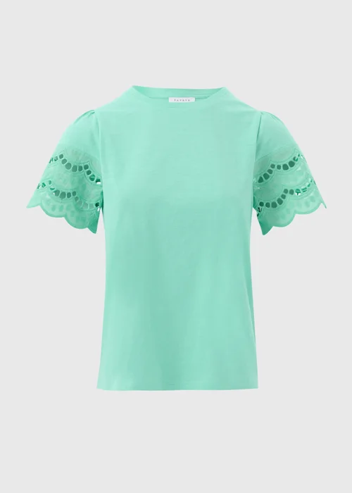Mint Cutwork Sleeve T-Shirt - 8 Image 5