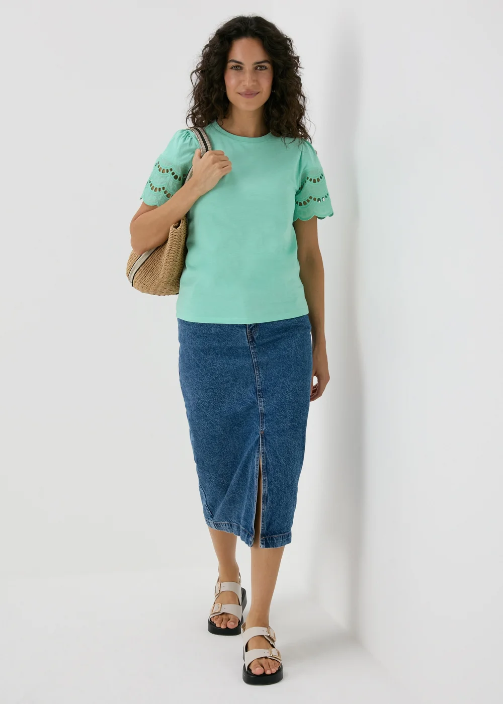 Mint Cutwork Sleeve T-Shirt - 8 Image 4