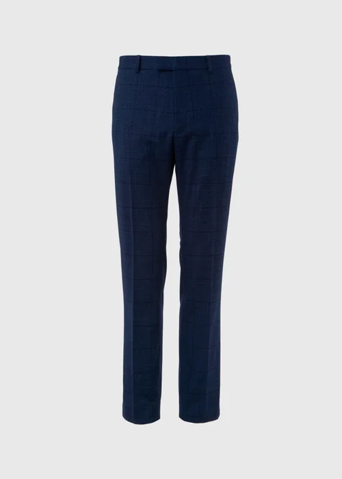 Taylor & Wright Chatsworth Navy Check Tailored Trousers - 32 Waist 29 Leg Image 5