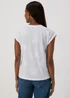 White Floral Embroidered T-Shirt - Size 8 Image 2