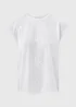 White Floral Embroidered T-Shirt - Size 8 Image 5