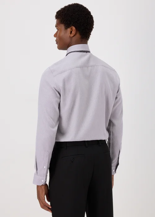 Taylor & Wright Grey Geometric Slim Fit Shirt & Tie Set - 15.5 Collar Image 2